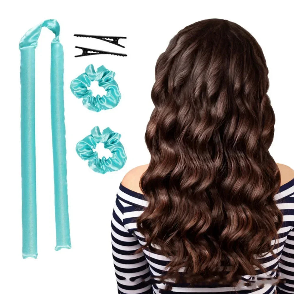 Soft Heatless Hair Curlers for Overnight Waves