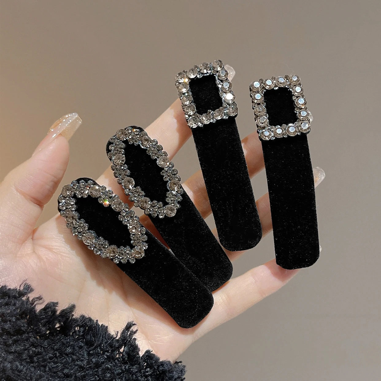 Elegant Crystal Snap Hair Clips