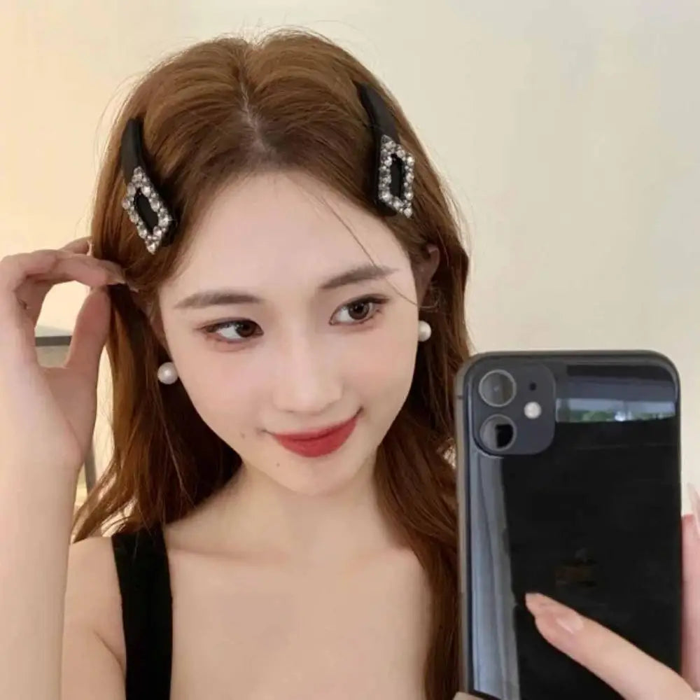 Elegant Crystal Snap Hair Clips