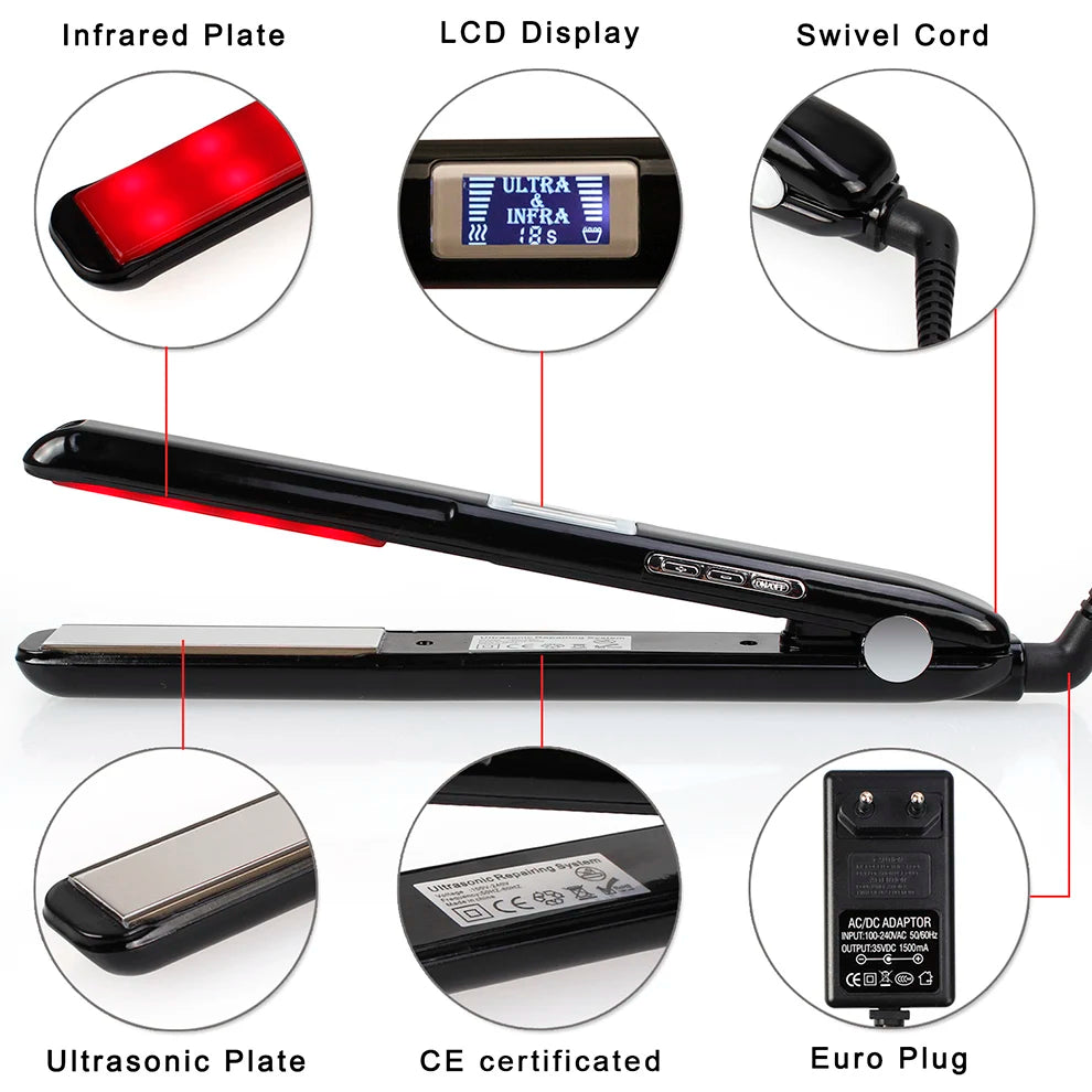 Ultrasonic Infrared Hair Straightener